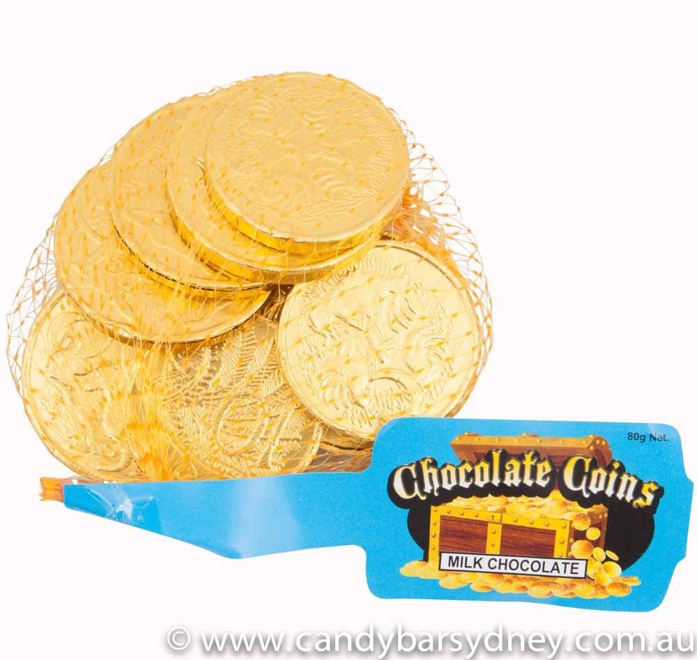 Gold Milk Chocolate Coins 80g Candy Bar Sydney